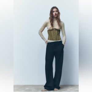 ✨SALE✨ ZARA SATIN EFFECT TOPSTITCHED BUSTIER ✨SALE✨